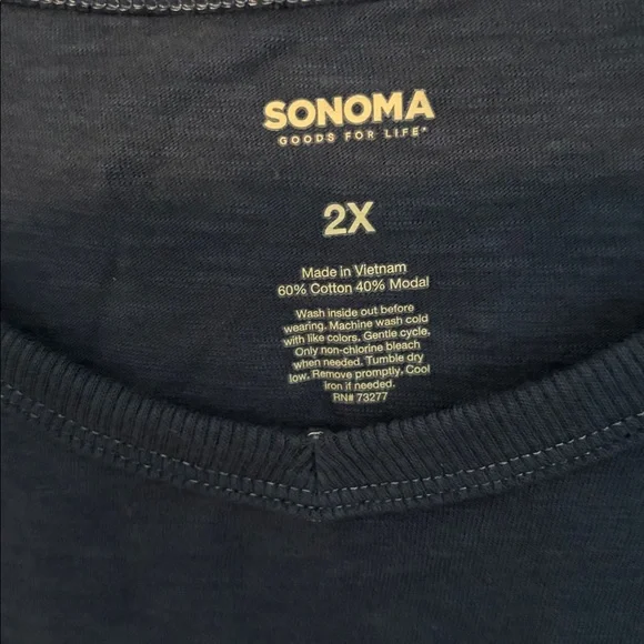 Sonoma Navy Blue Cotton Blend Top - Picture 7 of 7